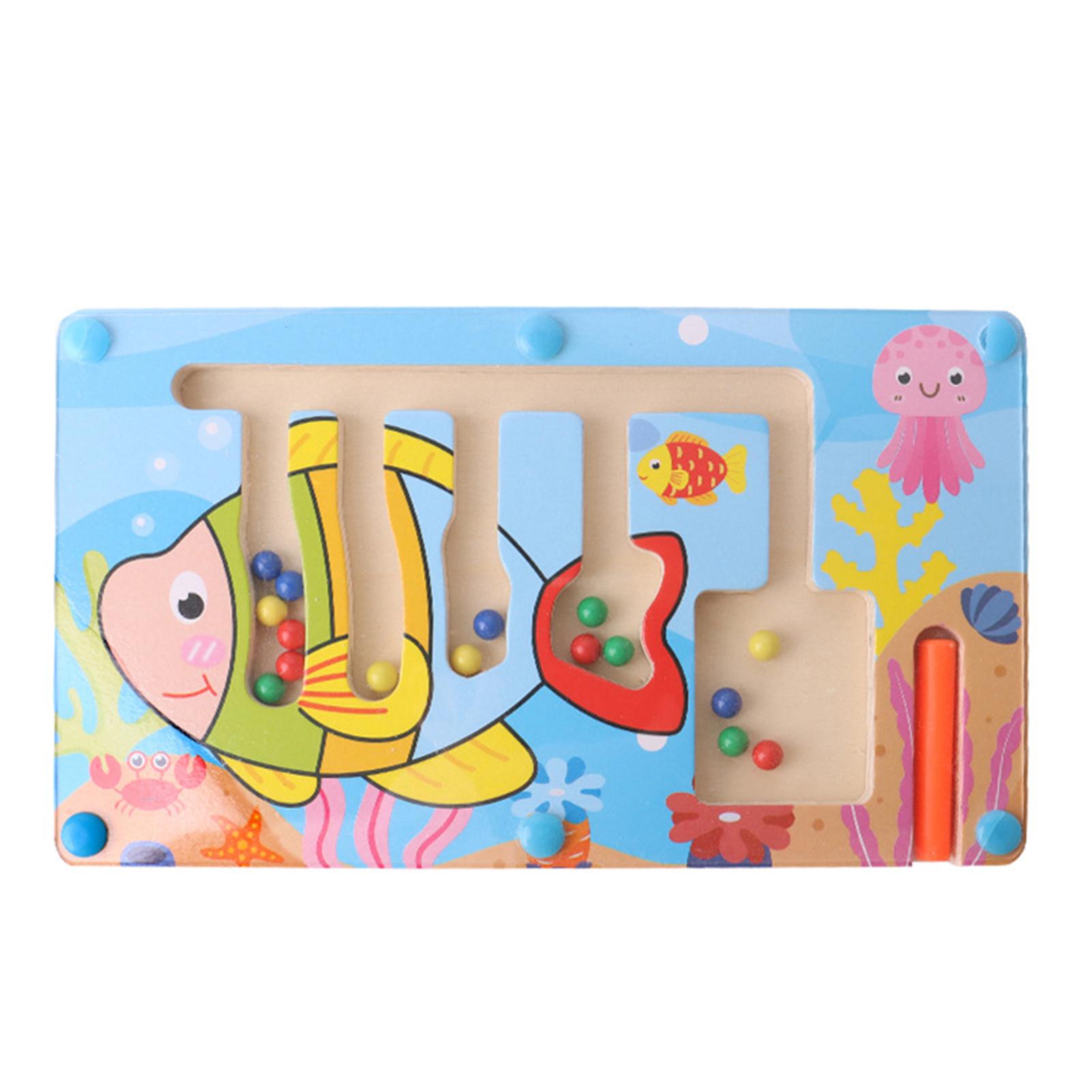 

Wooden Magnetic Pen And Ball Maze Puzzle Activity For Kids To Matching Colors