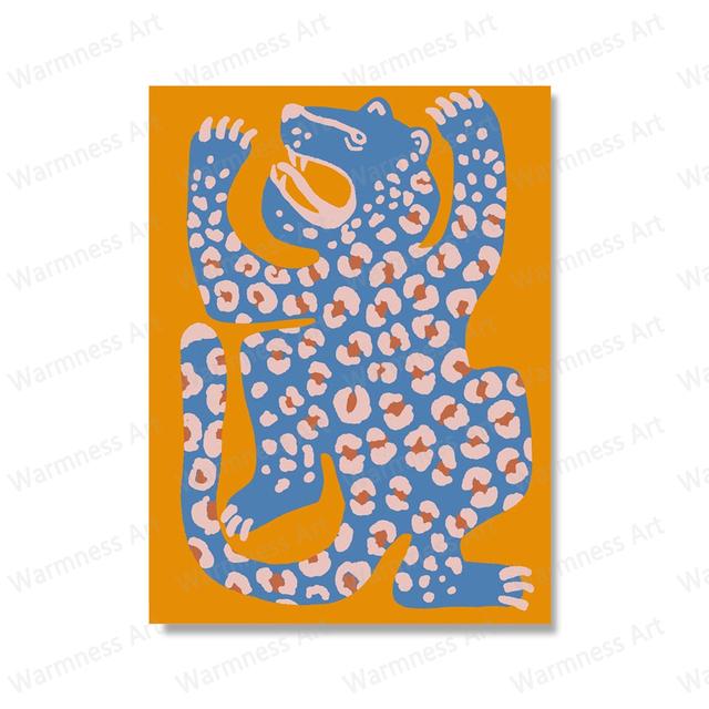 

Джунгли Тигр в полоску, настенная живопись маслом, постер с зеленым пером, украшение для гостиной, изображение 21cm×30cm NoFrame