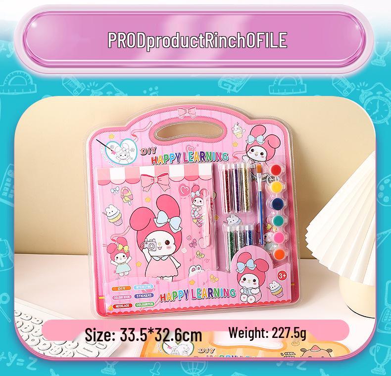 KPOP Witch Group DIY Coloring & Glitter Makeup Book with Sanrio Watercolor Set