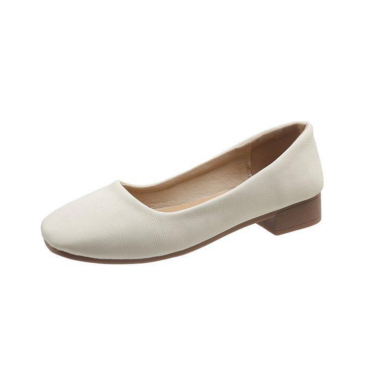 New Chinese simple square head single shoes autumn new lightweight super soft grandma shoes Doudou shoes