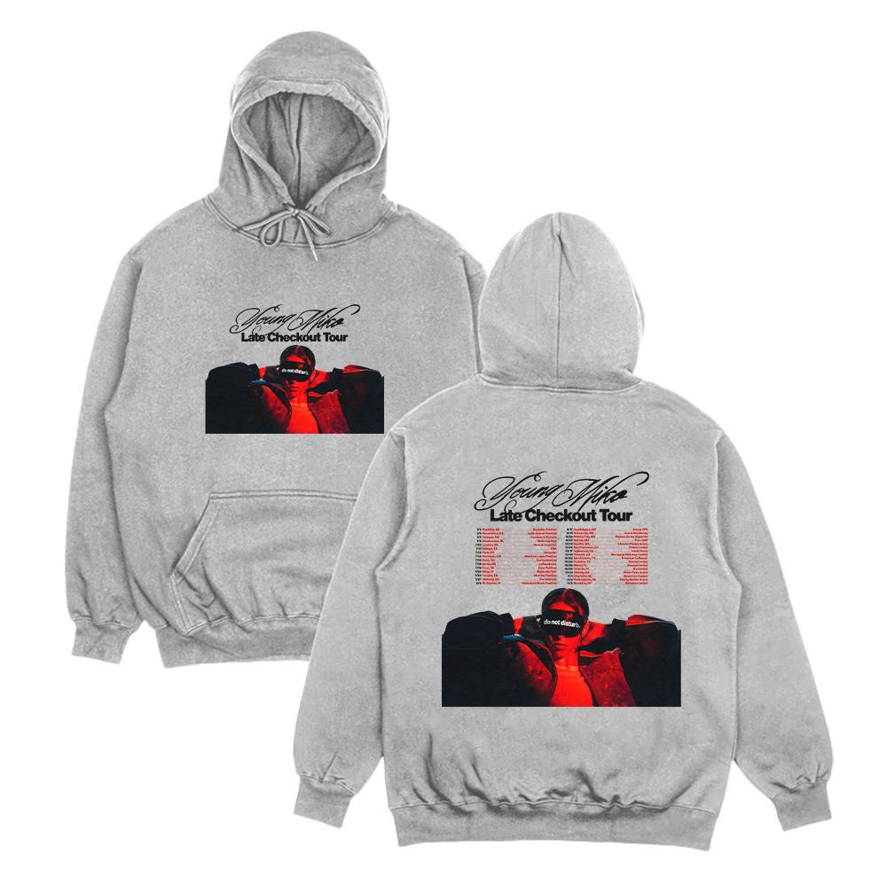 

Young Miko Late Checkout Tour Hoodies Young Miko Late Checkout Tour Sweatshirts Men Casual Loose Clothes Street Style Women Tops XS серый