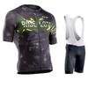 Mens Cycling Jersey Set With Straps Short Sleeve Slim Fit Bike Wear