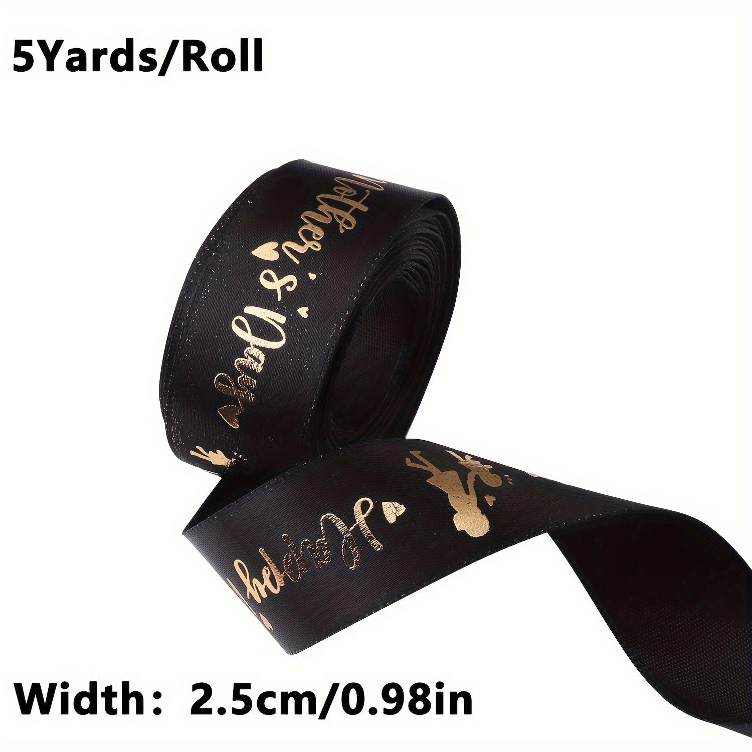 

5 Yards Happy Mother s Day Ribbon, Pink Red Ribbon for Gift Wrapping, Satin Ribbon for Flower Bouquet Moms Birthday Day Thank 5 yards чорний