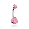 Titanium Belly Button Ring With Pink Opal - Silver - Tpp-012 1.6/10/5-8