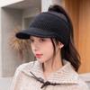 Versatile wool knitted empty top hat women's autumn and winter outdoor thickened warm wool cap spot