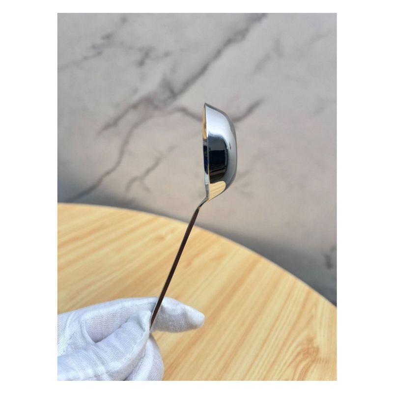316 Stainless Steel Spoon 18cm Long Flat-Bottomed Round Spoon 20ml Oil Spoon Household Creative Western-Style Soup Spoon
