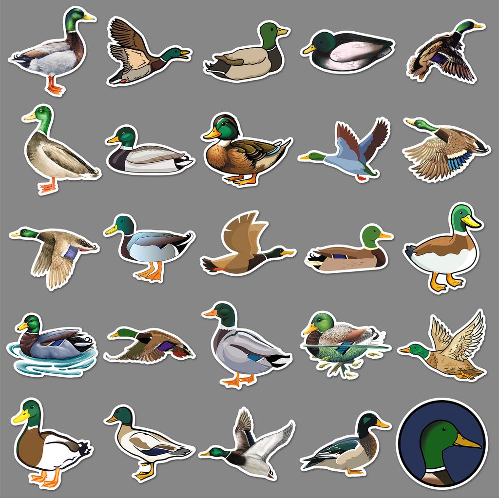 50 Pieces of Mallard Doodle Stickers Personalized Cartoon Cute Animal Decoration Mobile Suitcase Water Cup Stickers