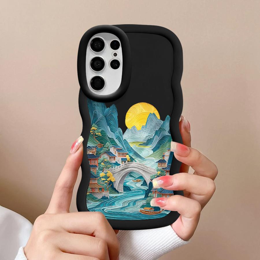 Bergkunst Weiche Handyhülle für Samsung Galaxy S24 S21 S23 Plus S25 S20 FE A26 A25 S22 Ultra A34 A24 A36 A55 A54 A35