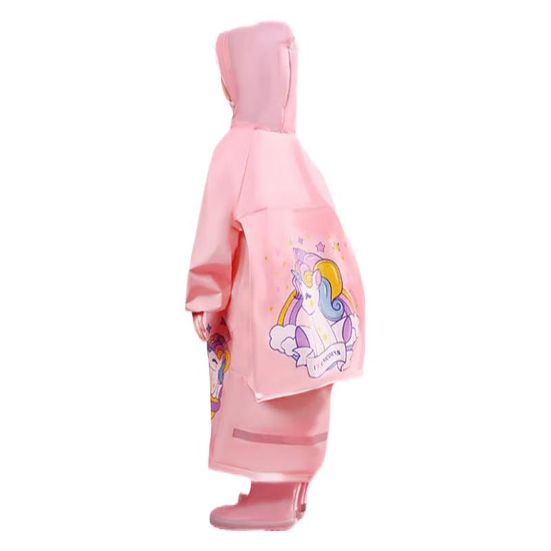 Heaven Umbrella Kid s Cartoon Raincoat with Backpack Slot M