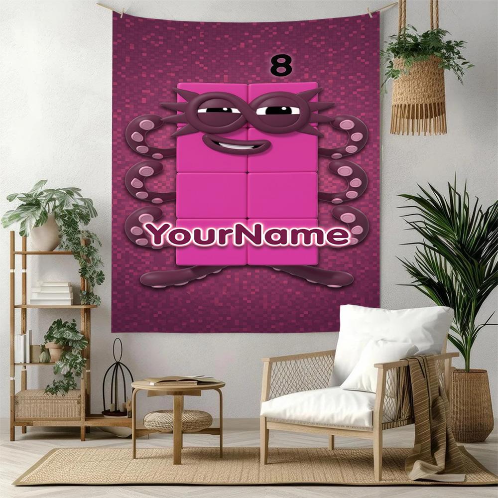 Numberblocks Custom Your Name Wall Decor Tapestry Art For Pet Memorial Birthdaywedding Party Backdrop Family Gift