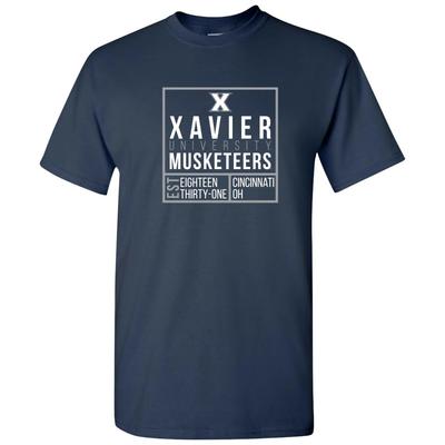 Xavier Musketeers Box Label Short Sleeve T-Shirt - Navy