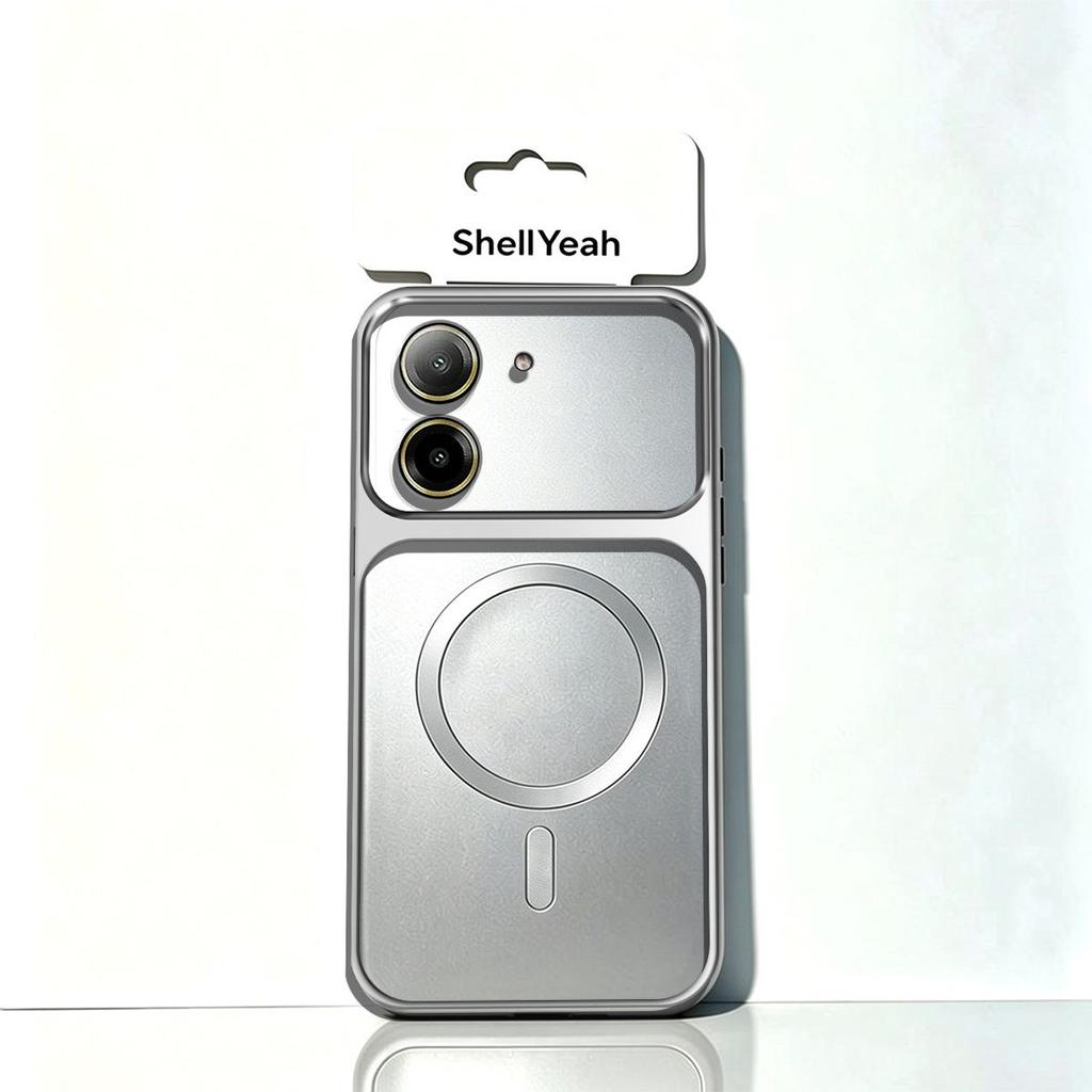 Metallic MagSafe Casing for Xiaomi Redmi A7 A5 POCO C71 Luxury Large Lens Protection Case