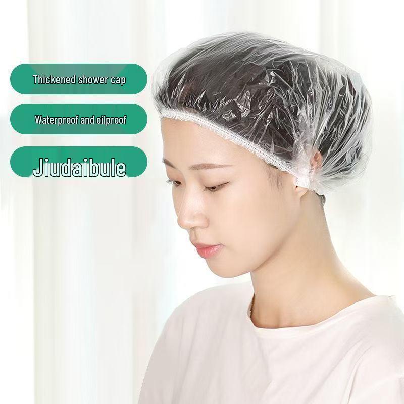 Women's Thickened Waterproof Disposable Shower Cap - Anti-Oil Fume, Hair Mask, Dyeing, Barber Shop Plastic Head Cover