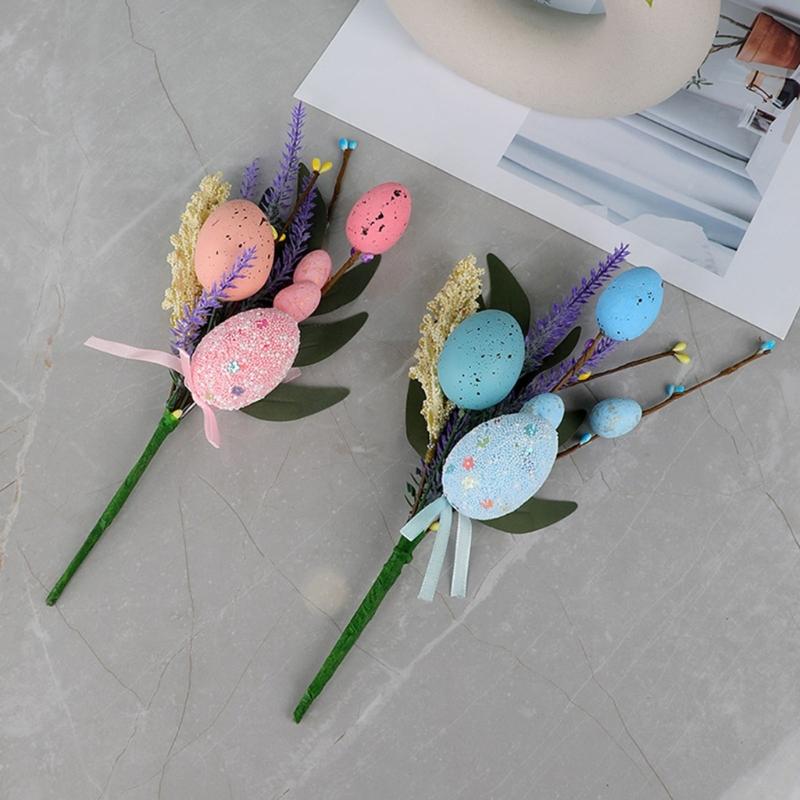 Efficient Spring Festival Eggs Artificial Flower Bouquets Bright Home Office Easters Celebration Decoration