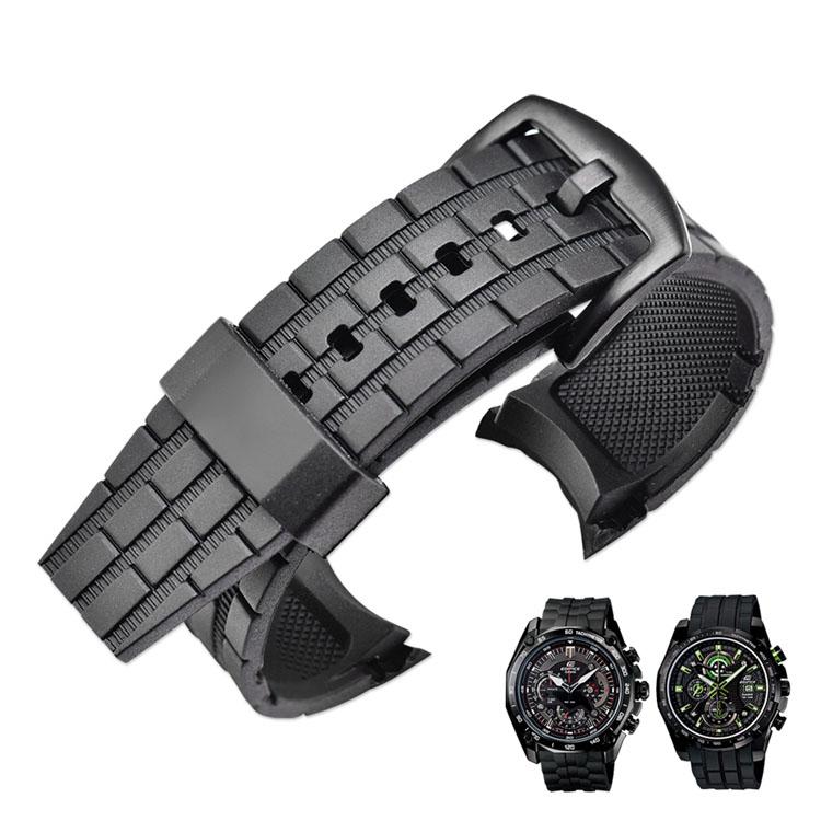 For Casio Edifice Series Strap EF-550/EF523 Rubber Watch Straps for Casio EF550 Diving Sport Watchband Wristband Bracelet