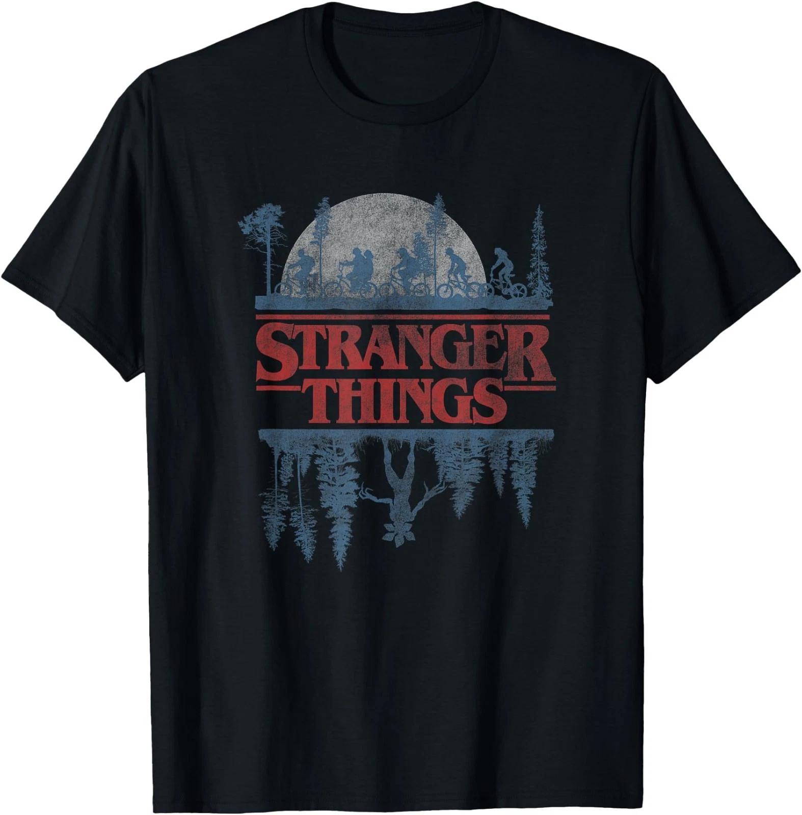 Stranger Things Blue Gradient Shadow Upside Down Logo T-Shirt 140