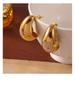 18k Gold Titanium Steel Teardrop Diamond Earrings - European & American Fashion Jewelry