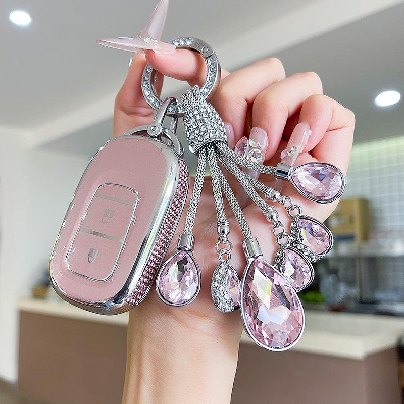 Premium Women's Car Key Case for Honda Accord, Civic, CR-V, Fit, Odyssey, Vezel, Lingpai, and XR-V