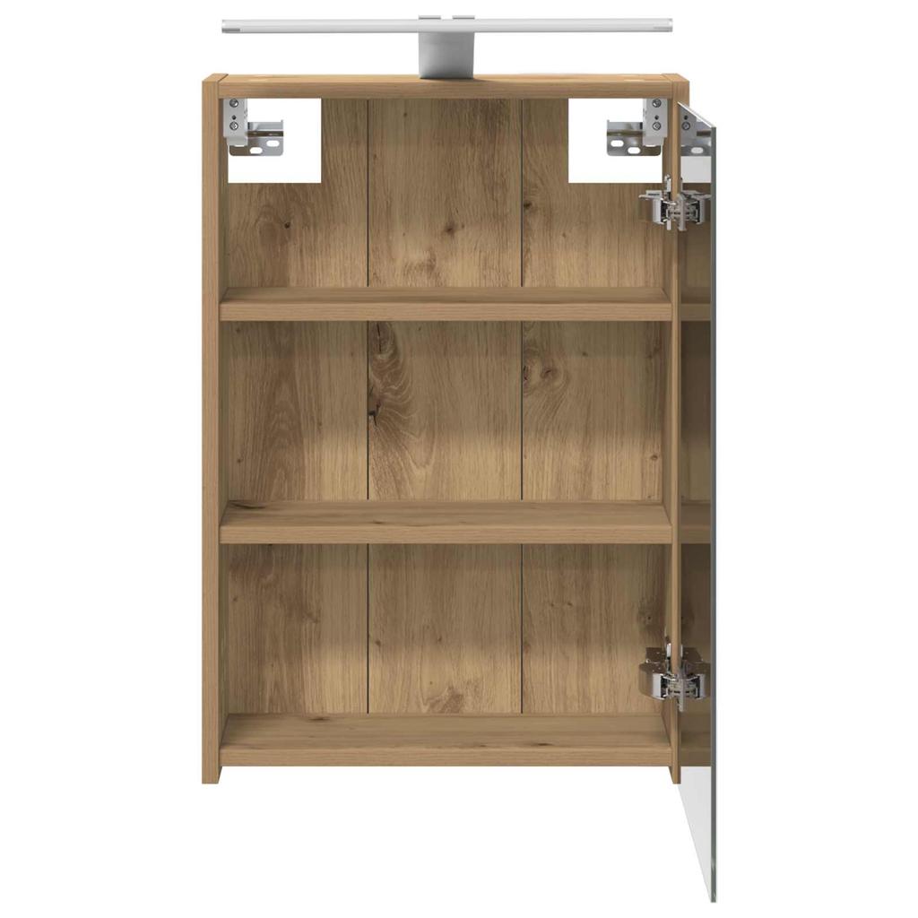 Bathroom Mirror Cabinet Craftsmanship Oak Design 43 X 16 X 62.5 Cm