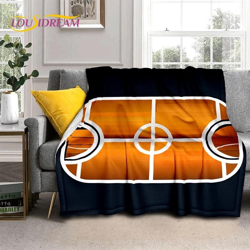 Lastest Basketball Court Frame Soft Blankets,Keep Warm Throw Blanket Comfortable Blanket for Picnic Beds Sofa Home Bedroom gift