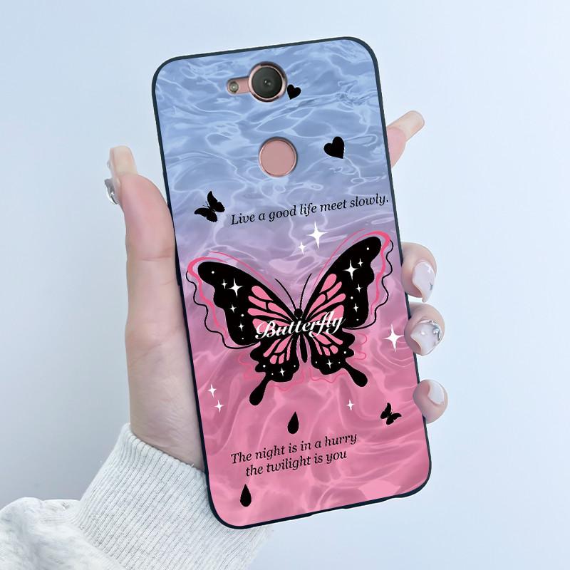 Cute Case For Sony Xperia XA2 / Xperia XA2 Ultra Capa Coque Printing Shell Protective Cover Soft Silicone Cartoon Black Casing
