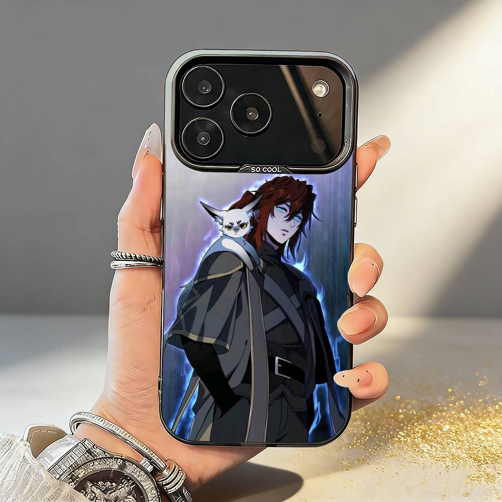 T-The B-Beginning After End Anime Phone Case For iPhone17,16,15,14,13,12,11,Pro,MAX Gray Matte Silicone Black Cover