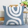 Blue Simple Print Decorative Pillowcase Bedroom Living Room Square Cushion Pillowcase