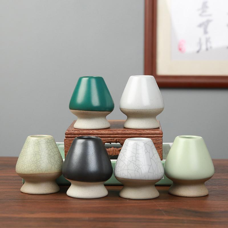 Japanese Ceramic Chasen Holder Green Tea Matcha Brush Stand Bowl Bamboo Whisk Grinder Brushes Tea Tools Tea Accessories Teaware