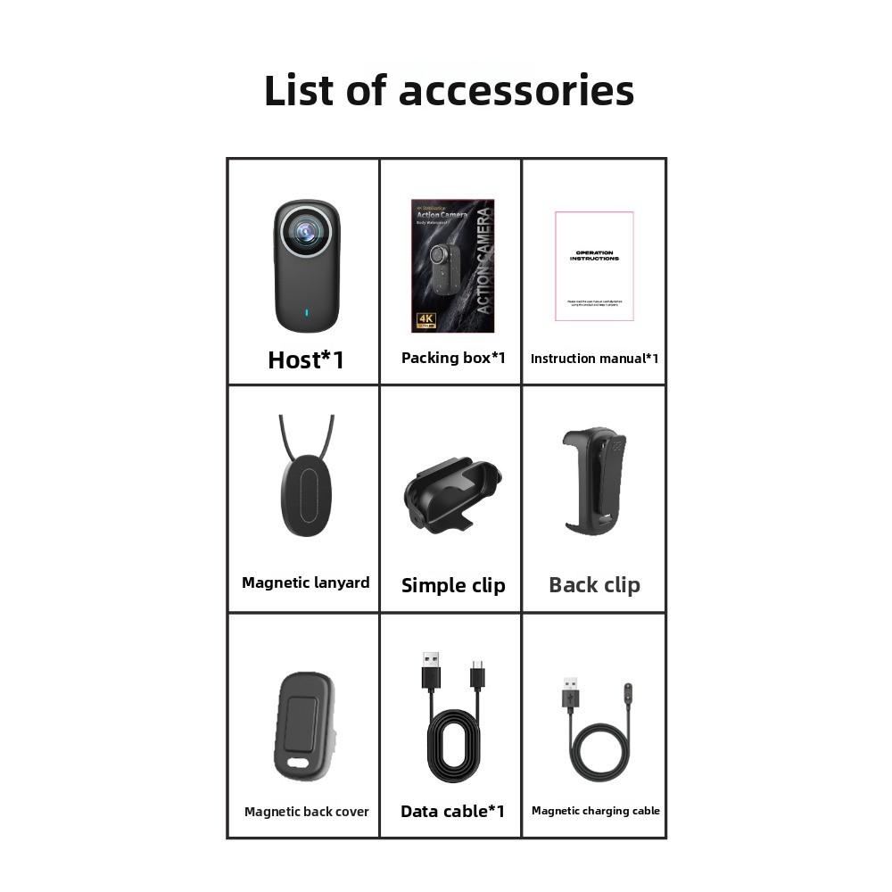 M11 Portable Magnetic Belt Screen Collar Clip Thumb Sports Camera High Definition 4K Outdoor Pet Camera Portable Recorder