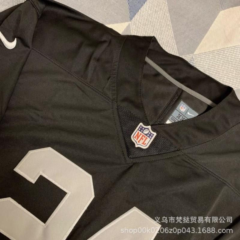 Mens NFL Raiders 17 Adams 98 Crosby Embroidered Football Jersey Short Sleeve Cotton Blend V-Neck Athletic Wear