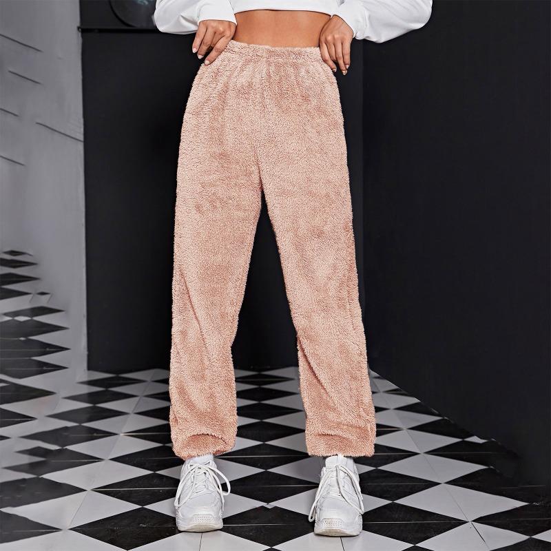 European and American Women's Casual Solid Color Women's Trousers Sports Mao Mao Pants Leg Pants