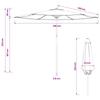 Garden Umbrella with Base 300 X 300 Cm Polyester Rectangular