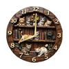 Entzückende katzenförmige Wanduhr im Retro-Design Präzises Quarzwerk Künstlerische Regal-Uhr Perfekt für das Schlafzimmer