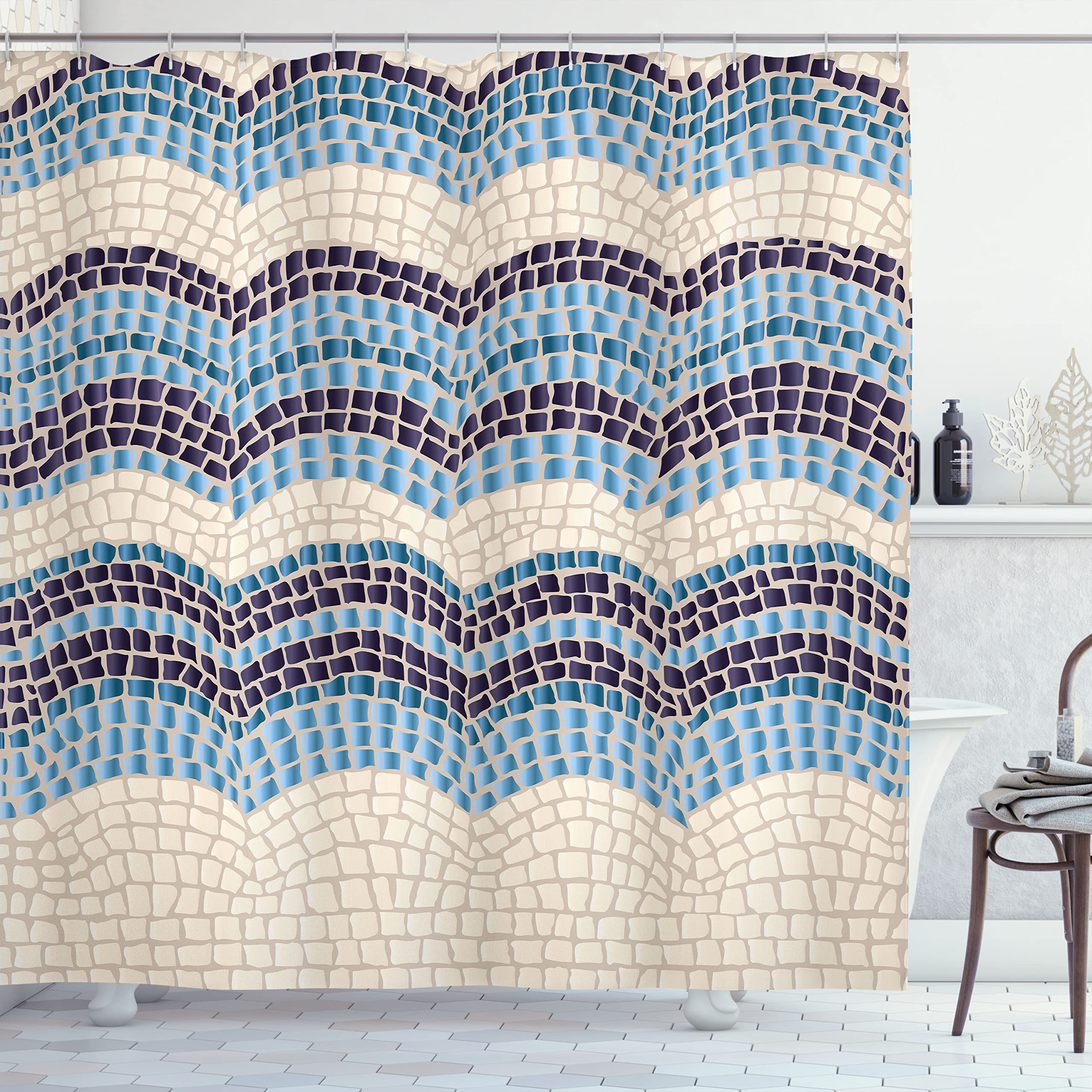 

Abstract Geometry Shower Curtain,Geometric Bathroom Curtain Minimalist Simple Aesthetic Bath Decor Curtain With Hooks W60H190(CM)-1 Pcs