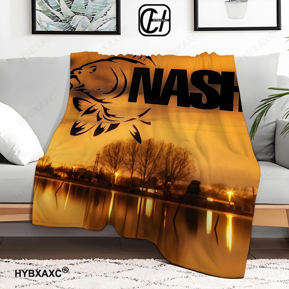 Nash Fishing Logo Decke Ästhetische Kunst Flanelldecke Tragbar Zuhause Reise Camping Sofa Picknick Verdickung Flanelldecke