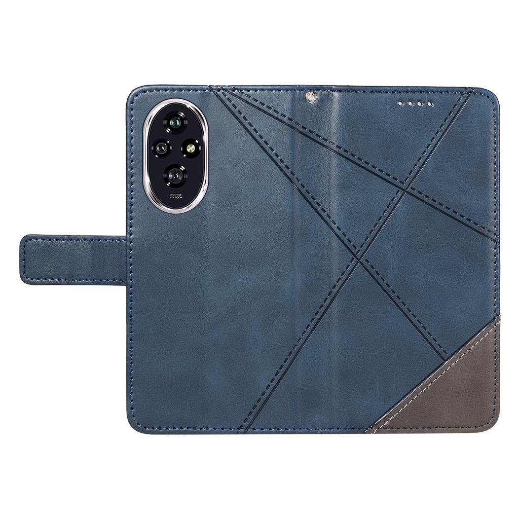 Für Honor 200 5G Brieftasche Hülle Geometrische Linie Flip Leder Handyhülle Kalbstextur