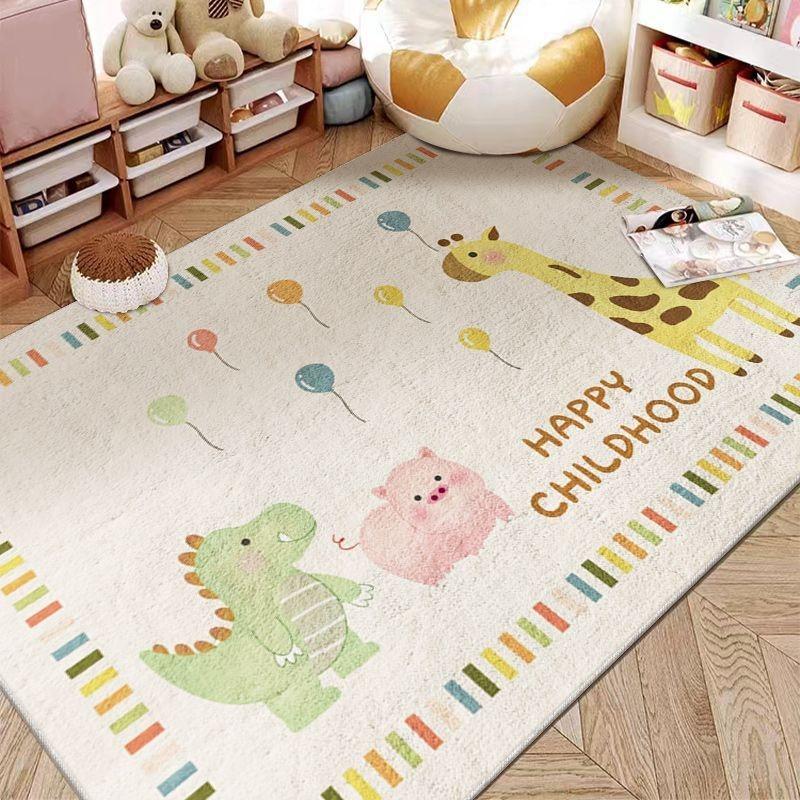Cute Animal Pig Patterns Carpet Children's Bedroom Crawl Soft Mat Non Slip Sofa Floor Large Area Decor Rug Home Indoor Doormats