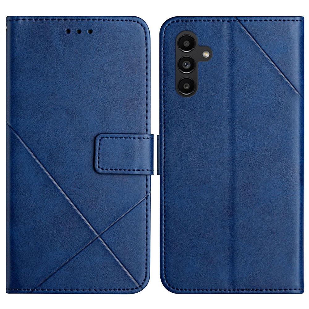 For Samsung Galaxy A17 5G Case Line Pattern Wallet Leather Phone Cover with Wrist Strap