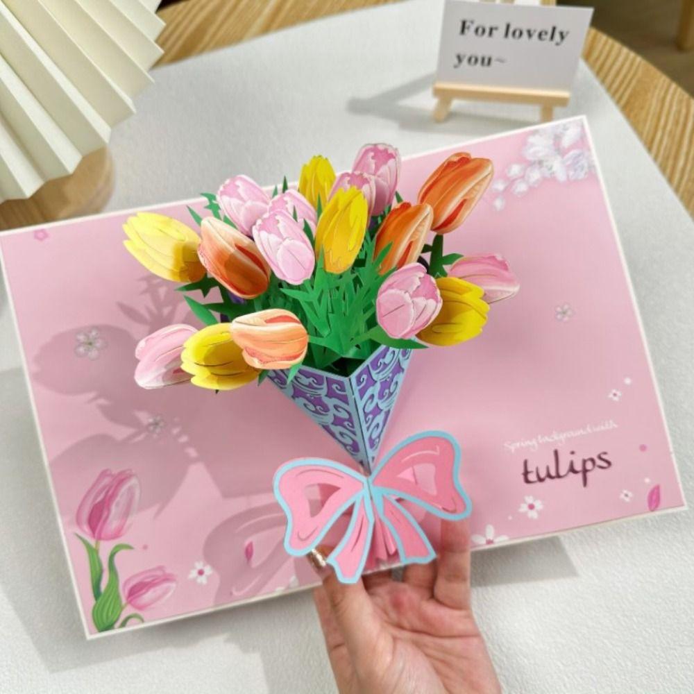 Foldable Holiday Greeting Card Paper Invitation Cards Creative Pop-Up Greeting Card  Mid-Autumn