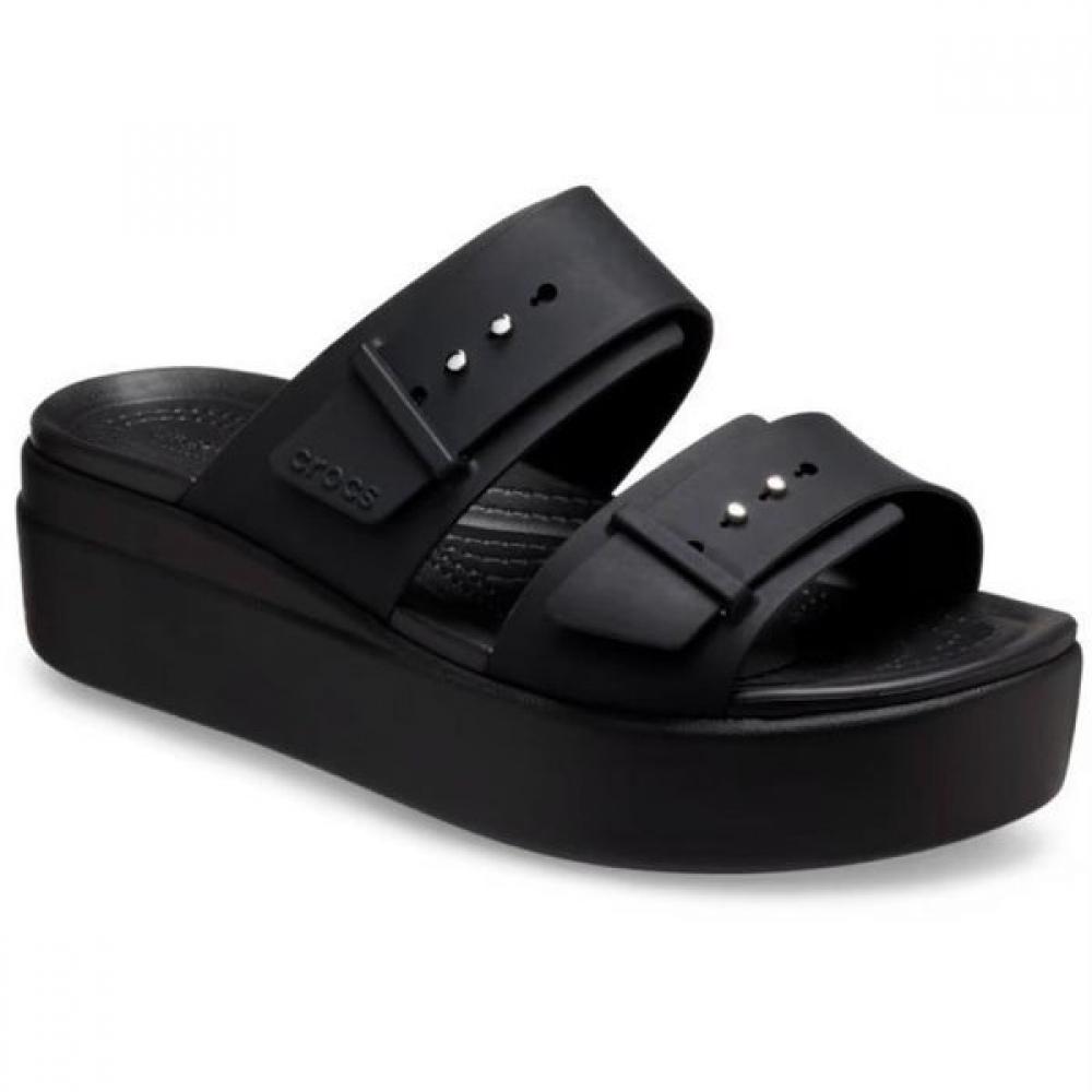 

Crocs Crocs Hc02 Brooklyn Buckle Low Wedge Slipper Black one/M7W9/260