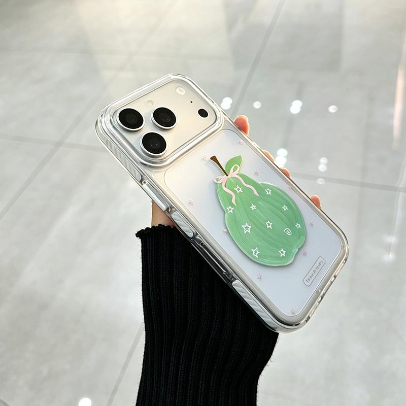 Creative Fruit Design Transparent Phone Case for Apple 17PRO and 15PROMAX - Star, Pear, Bow, Strawberry Design