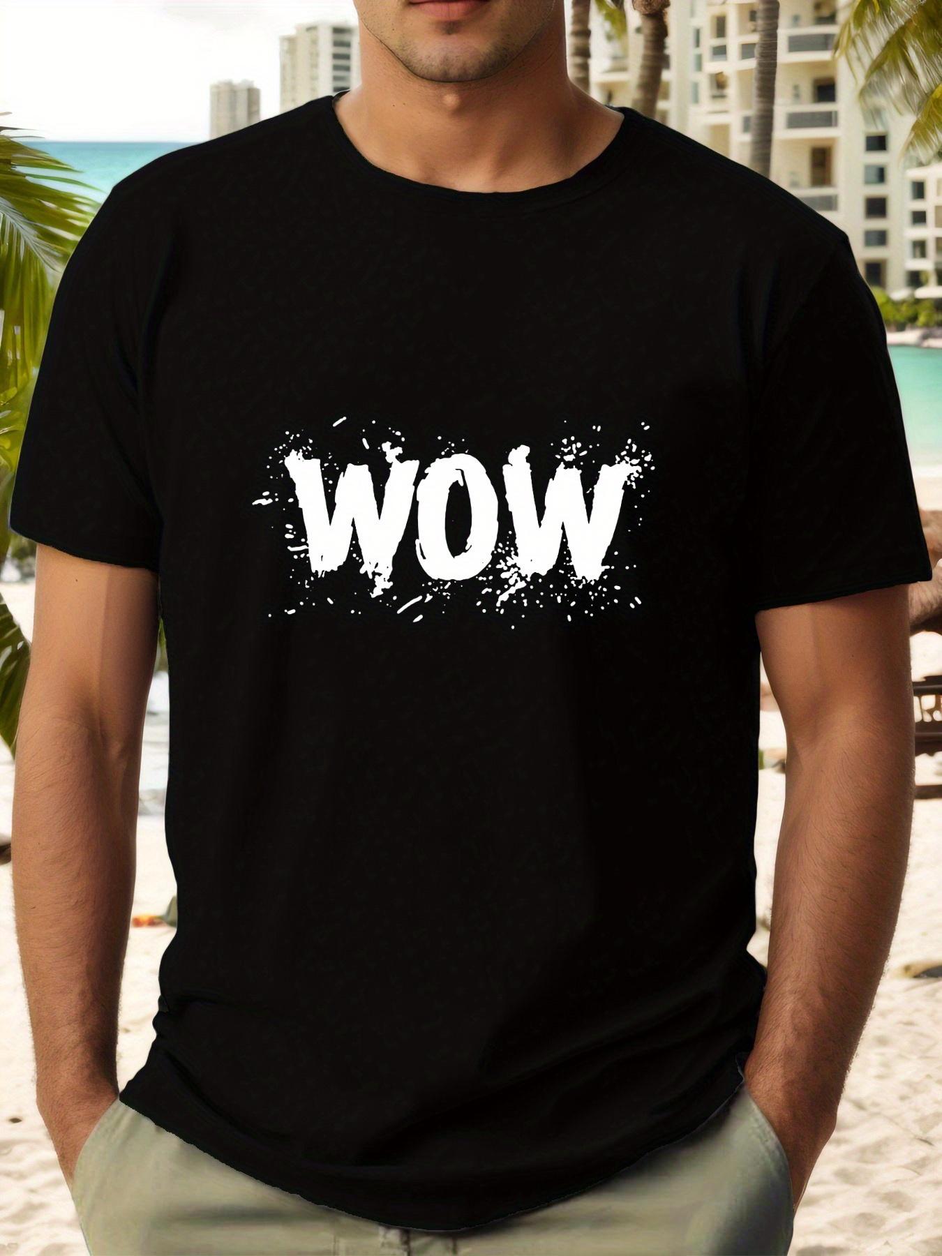 WOW Graphic T-shirt - Casual Summer Cotton Tee with WOW Print M