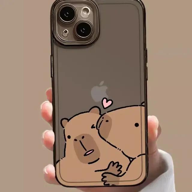 Cute Cartoon Capybara Phone Case for Iphone 12 13 11 14 15 Pro Max X XS MAX XR 7 8Plus SE2 Funny Animal Couple Soft Cover Fundas
