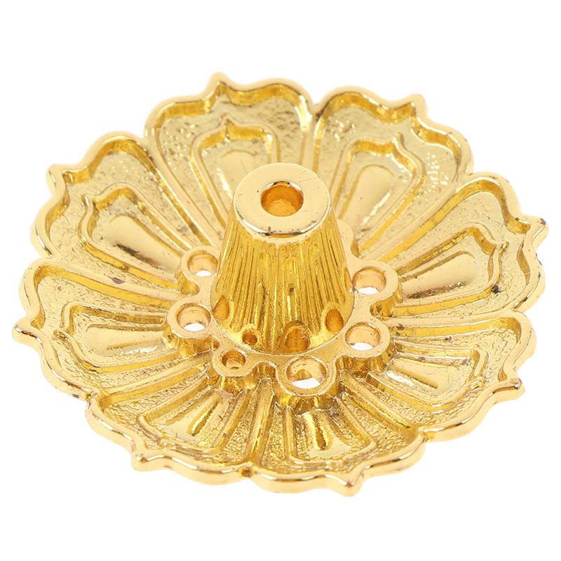 Hot sale 1PC Alloy Incense Burner Stick Holder Plate Buddhism Lotus Censer Bronze Nasturtium Incense Burner 12 Styles