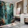Magical Rose Waterfall Bath Curtain - Lush Flowers & Cascading Stream, Waterproof Home Decor Adds Fantasy To Your Bathroom