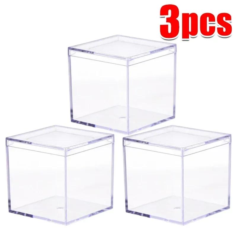 1-12 Stück Acrylboxen Transparent mit Deckel Quadratische Verpackungsbox Schutz Vitrine Staubdicht Lebensmittel Süßigkeiten Aufbewahrungsbehälter
