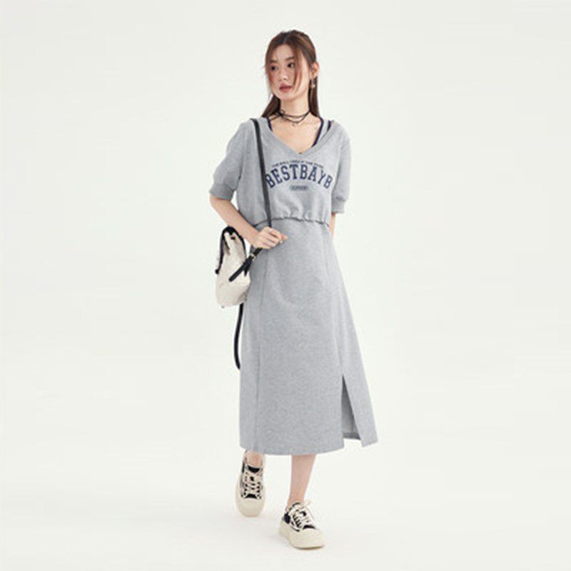 

Love Rose Slightly Oversized Girls Belly Covering Female Summer Halter Skirt Gray 3XL