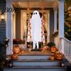 Fantasma di Tessuto Realistico Luminoso Appeso Oscillante Decorazione di Halloween con Telecomando, Grande Bianco Spettrale Ornamento Decorazione Giardino Esterno Foglie d'Acero
