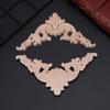 4pcs/set Wood Carved Corner Onlay Applique Unpainted Frame  Cupboard Cabinet Decal For Home Furniture Decoration 12x12cm