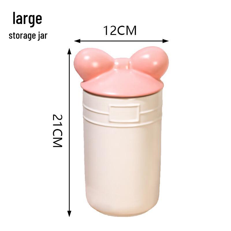Ruhan Ceramic Kitchen Storage Jar with Pink Bow